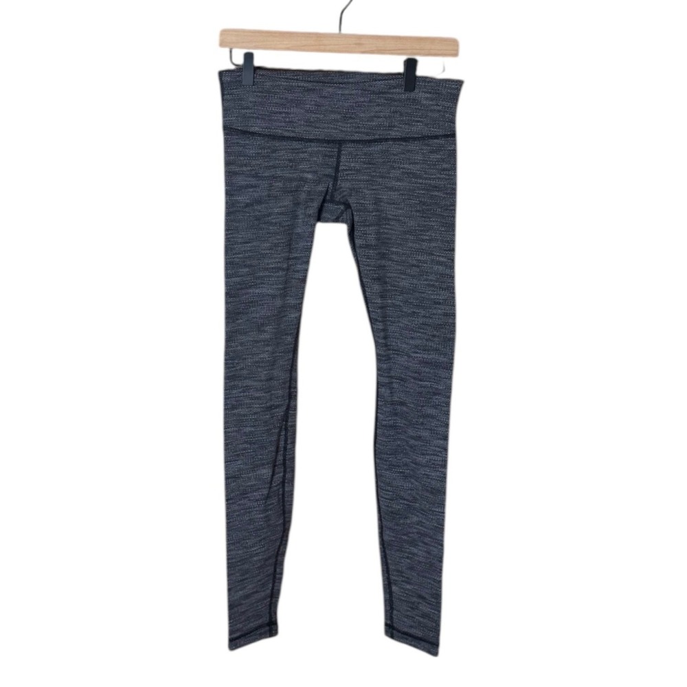 Lululemon Wunder Under Leggings Size 6 Variegated Knit Heather Gray Active